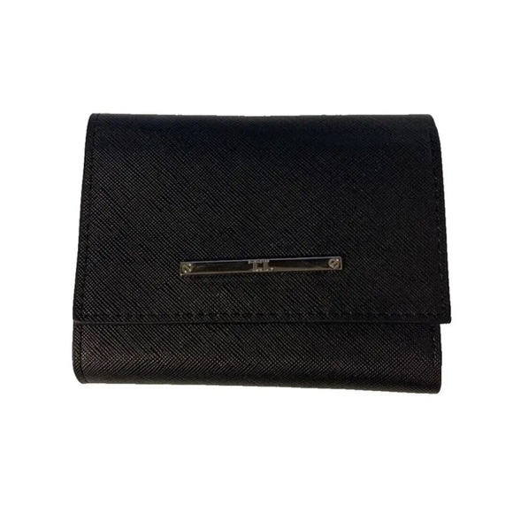 New Unisex Black Compact Snap Wallet - Picture 2 of 5